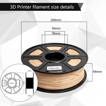 3d-printer hõõgniidi puitkiud PLA&wood 3d hõõgniidi 1.75 mm 1kg/2.2 lbs puit fialment 18%, puitkiud & 82%PLA nr mull