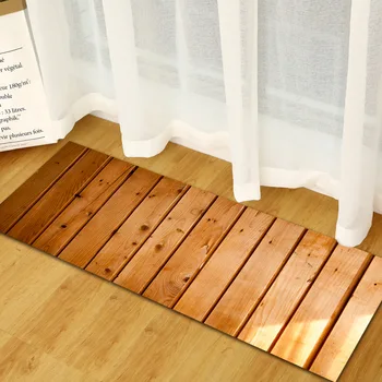 3D Simulatsiooni Retro Puidust Plank Kaua, Jalamatid, elutoas Dekoratiivne Vaip Magamistuba Non-slip Imav Köök Matt Siseruumides Ukse Matt
