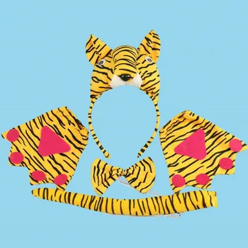3D Tiiger Loomade Kõrvad Peapael kikilips Saba Kindad Küünis Lapsed Poisid Tüdrukud Cosplay Kostüüm Tarvikud Rekvisiidid Halloween Poole Kasuks
