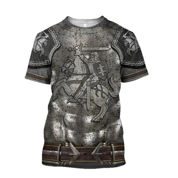 3D Trükitud Rüütel Keskaja Armor Meeste t-särk Knights Templar Sõjalise Tshirt Mood Tee särk suvel Ropa Vabaaja Unisex tees