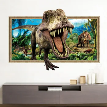 3D Vale Akna Dinosaurused Seina Kleebis Magamistuba, elutuba Eemaldatav Home Decor Kleebis Seinamaaling Nalepki Ei Pokoju