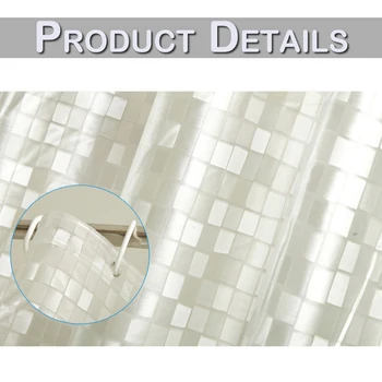 3D Veekindel PVC Dušš Kardinad Vannituba Kardinad Konksud Läbipaistev Valge Selge Vannituba Kardin Luksus, Vann, Kardinad D35