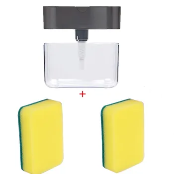 3tk 2-in-1 seebidosaator ja käsn 13 untsi dishwashing liquid kraanikauss sponge omanik + 2pc sponge 20D30