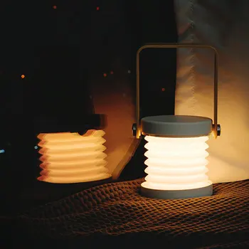 3tk Uusi Loomingulisi puidust käepide laadimine öö valguses lugemise lamp kaasaskantav latern lamp teleskoop kokkuklapitavad led tabel lamp