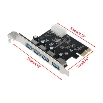 4 Port PCI-E USB 3.0 HUB PCI Express Expansion Card Adapter 5 gbit / s Kiirust Tilk Laevandus