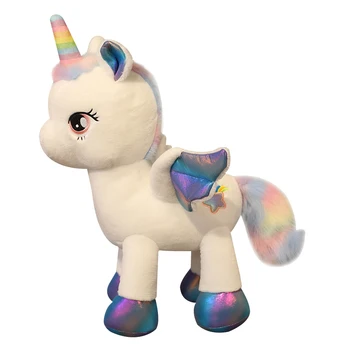 40-80cm Hiiglane Rainbow Unicorn Palus Mänguasjad topis Palus Mänguasjad Ükssarvik Flying Horse Nukk Pehme Cartoon Padi Lapsed Tüdrukud Kingitus