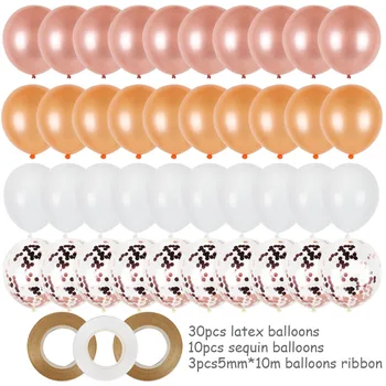 40pcs Õhupallid Set konfetit Lateks Kolbides koos 3tk Lindi Lapsed Sünnipäeva Deco Heelium Globos Baby Shower Baloon Pulm