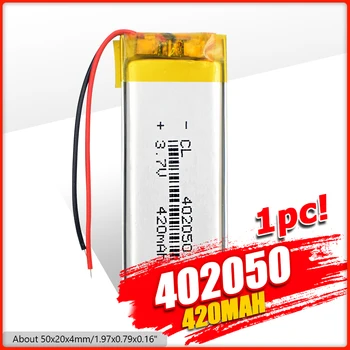 420mAh 3.7 V 402050 Liitium-Polümeer Aku, Laetav Li-po Patareid Asendaja Cosmetic & Massaaž Vahend GPS DVD