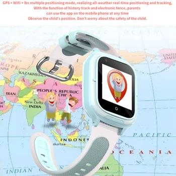 4G Lapsed GPS Tracker Vaadata LBS WIFI Asukoht kaugseire Videokõne Androidile ja IOS Veekindel Laste Smart Kell DF55