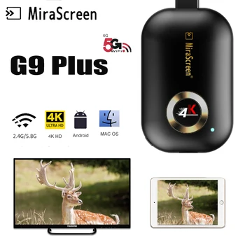 4K MiraScreen G9 Plus 2.4/5G WiFi Ekraan Dongle Vastuvõtja HD TV Stick ARVUTI AirPlay, DLNA HDMI Android TV Pulk