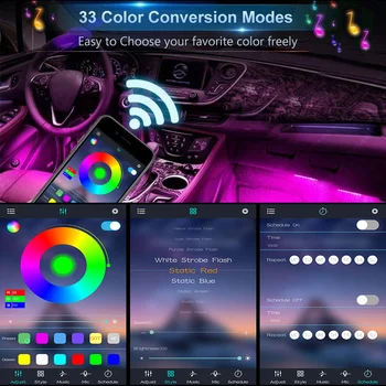 4tk Auto RGB LED Riba LED Riba Valgustus Värvid Car Styling Dekoratiivsed Atmosfääri Lambid autosalongi Valgus puldiga 12V