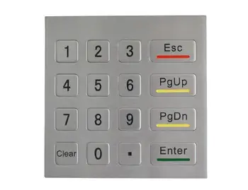 4x4 Maatriks IP65 Veekindel Juurdepääsu kontrolli ATM Terminal Müügiautomaatide Tööstus-Numbriline Metallist Klaviatuur Roostevabast Terasest Klaviatuur