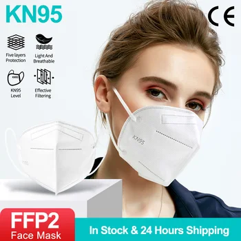 5-200 Tükki KN95 Mask CE FFP2 Näo Maskid 5 Kihti Kaitsev Filter Tervishoiu FFP2Mask 95% Respiraatorit Suu Mascarillas
