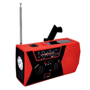 5 in 1 Väljas Kantavate Päikese Vänt AM FM-Raadio Erakorralise Raadio SOS Alarm Taskulamp 2000MAh Power Bank ja Lugemise Lamp