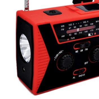 5 in 1 Väljas Kantavate Päikese Vänt AM FM-Raadio Erakorralise Raadio SOS Alarm Taskulamp 2000MAh Power Bank ja Lugemise Lamp