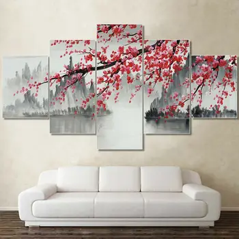 5 Tk Hiina Maali Maastik Modulaarne Lõuend Pilte Printida Seina Art Lõuend Maalid Seina Kaunistused elutuba Unframe