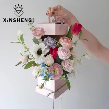 5 töö loominguline tuletorn kinkekarbis kokkuklapitavad kaasaskantav lill materjali flower box paber korv lillede paigutus käsitöö
