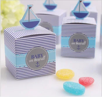 (50 tk/palju)Tasuta Kohaletoimetamine Loominguline Purjetamine Paadi Kuju Pulm Candy Box Baby Shower Soosib Sünnipäeva Kingituse Pakkimine Kastidesse