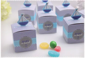 (50 tk/palju)Tasuta Kohaletoimetamine Loominguline Purjetamine Paadi Kuju Pulm Candy Box Baby Shower Soosib Sünnipäeva Kingituse Pakkimine Kastidesse