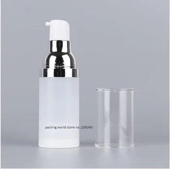 50ml jäätunud õhuta pudel hõbe pump seerumi/kreem/emulsioon/liquid foundation päikesekaitsetoodete valgendamine sisuliselt kosmeetika pakkimine