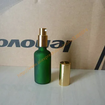 50ml selge/sinine/roheline/pruun mattklaas lotion Pudel alumiiniumist läikiv kuld pump.sest kreemist ja eeterlikku õli