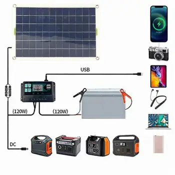 50W päikesepaneel USB Väljund päikesepatareid Polü päikesepaneel 12V/24V Aku Laadija