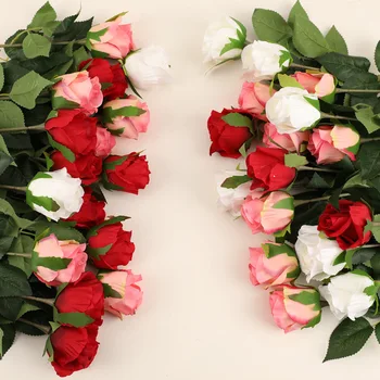 5tk Siidist Roosi Õied Kunstlik Faux Flower Arrangement Kodu Aed Decor Valge Roosa Punane Võltsitud Roosid Väljavalitu Kingitus