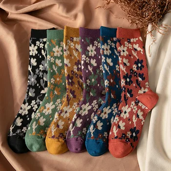6 Paari Paksenema Naine Sokid Puuvillased aasta Sügisest Talve Retro Jaapani Naljakas Sokid Naiste B91101