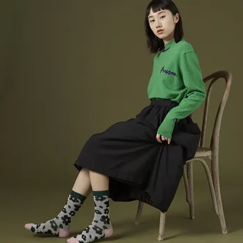 6 Paari Streetwear Lill Tiki Armas Sokid Naiste Jaapani Korea Harajuku Stiilis Kawaii Sokid Sügis-Talv Daamid Jõulud