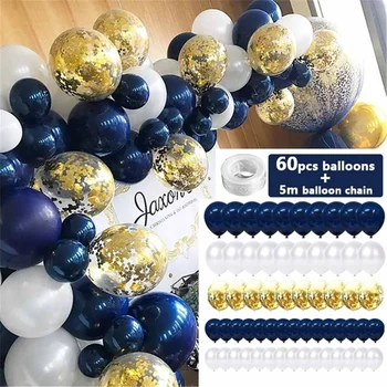 61Pcs Mereväe Teema Poole Õhupalli Pack Arch Latex Balloon with Gold Konfetit Komplekt Lastele Baby Shower Sünnipäeva Teenetemärgi
