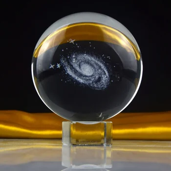 6CM päikesesüsteemi Palli 3D Kääbus Planeedid lasergraveerimine Mudel Kera Klaas Galaxy Cosmic ball Ornament Home Decor Kingitus