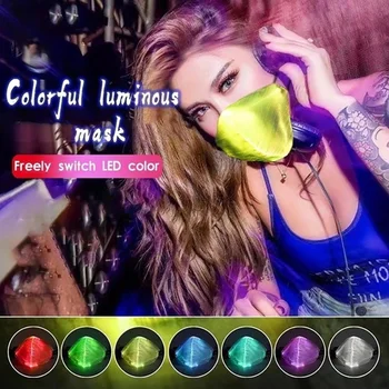 7Colors LED Mask süttib USB Laetav Hõõguv Helendav Maskid Jõulud Cosplay Uue Aasta Pidu Maskeraad Kostüümid