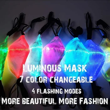 7Colors LED Mask süttib USB Laetav Hõõguv Helendav Maskid Jõulud Cosplay Uue Aasta Pidu Maskeraad Kostüümid