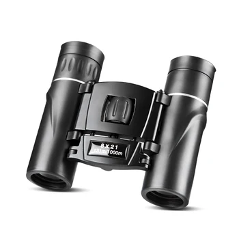 8x21 Compact Zoom Binoklid pikamaa Kokkuklapitavad HD Võimas Mini Teleskoobi Bak4 FMC Optika Jahindus Sport Must Lapsed Teleskoop