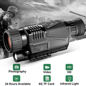 8x40 Infrapuna Night Vision Monocular 200m 1.5-tolline TFT LCD, Digitaalne Kaamera, Video Taasesitus USB Väljund Funktsioon Jahindus