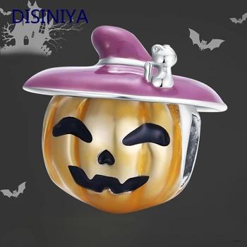 925 Sterling Hõbe Halloween Pumpkin Võlu Originaal Pinnatud Hõbe plaatina Käevõru Trahvi Ehteid DIY Jalavõru ZBSC00329
