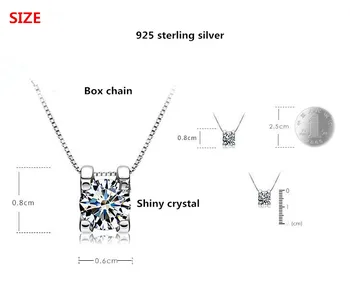 925 sterling hõbe mood läikiv crystal ainulaadset star daamid'pendant kaelakee naiste lühike kasti kett ehete hulgimüük