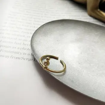 925 sterling silver ring mood tsirkoon tilk topelt otsaga nõela ava reguleeritav rõngas trend naine tüdrukud silver käsi ehted