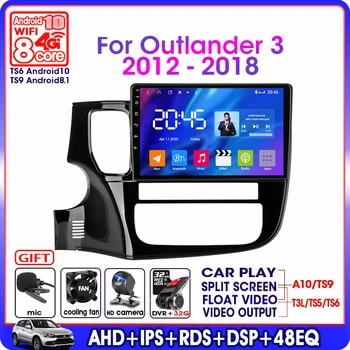 A11-Android 10.0 auto GPS raadio Mitsubishi Outlander 3 2012-2018 Multimeedia Video Mängija 4G WIFI 8 südamikud DSP RDS 48EQ 6G+128G