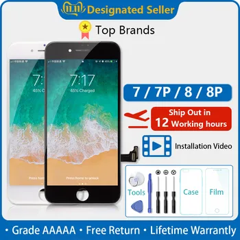 AAAAA+ Kvaliteet Pantalla iPhone 6/6s/7/8 Plus lcd/Kuvar/Ekraan/Ecran/complet iPhone 5S/SE/X/6/6s/7/8 Asendamine Ekraani