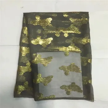 Aafrika pehme siidist kangast rõivas kena tikand, kuld & lilla satiin materjalist šveitsi voile pits tissu LXE120206