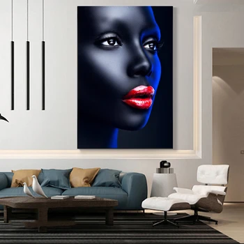 Aafrika Seksikas Alasti Naine, Lõuend Kunsti Plakatid Ja Pildid Heledad Silmad Lõuend Maalid Seina Art Pilte elutuba