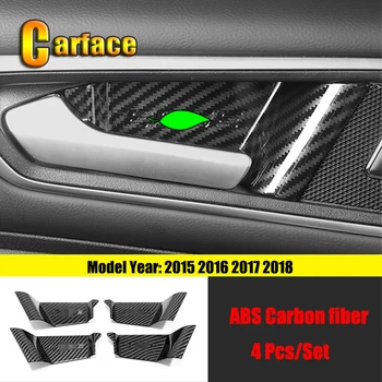 ABS-Carbon fiber Auto sisemise ukse Kaussi protector raami Kaas Sisekujundus Kleebis Auto stiil Ford Edge 2016 2017 2018