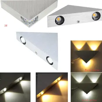 AC 110V 220V 3W 5W 8W LED seina lambid kodus elutoa Seina lambid Veranda tuled Hõbe KTV Sconce Kolmnurk alumiinium seinavalgusti
