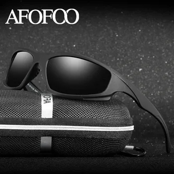 AFOFOO Brändi Polariseeritud Päikeseprillid Meeste Sõidu päikeseprillid Jõllitama Öise Nägemise Prillid UV400 Prillid Oculos de sol