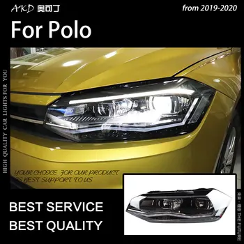 AKD Auto Stiil VW Polo Pesuseade 2019-2020 Uus Polo LED Vilkur PÄEVATULED Pea Lamp Low Beam High Beam KÕIK LED Tarvikud
