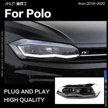 AKD Auto Stiil VW Polo Pesuseade 2019-2020 Uus Polo LED Vilkur PÄEVATULED Pea Lamp Low Beam High Beam KÕIK LED Tarvikud