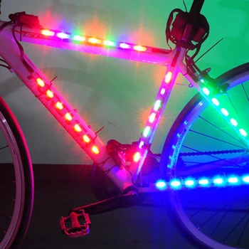 Aku Jalgratta LED Jalgratta Lamp Ohutuse Rääkis Valgus Ribad, Lindid Tuli Jalgratta Raami Dekoratiivsed Laterna Bike Tarvikud Rattasõit