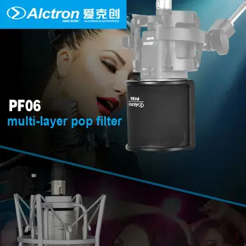 Alctron PF06 Filter Pop Kilp Mic Ekraani Metallist Võrgusilma & Vaht ja Etamine Kiht Mikrofon Tuuleklaasi Kate Mask