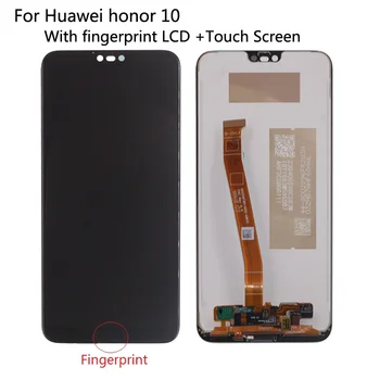 Algne Uus Huawei Honor 10 COL-L 29 LCD Ekraan Puutetundlik Ekraan, Sõrmejälje Digitizer Assamblee Asendamine Au 10